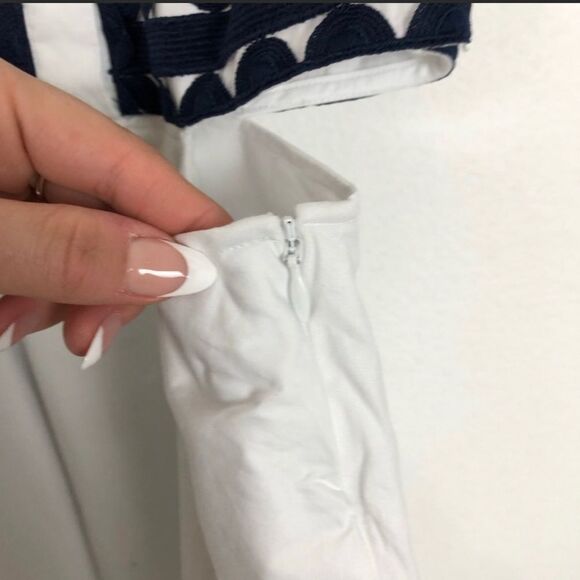 Jonathan Simkhai Cutout Trim Shirt Dress Size Small White Sleeveless Pop… - Picture 9 of 11